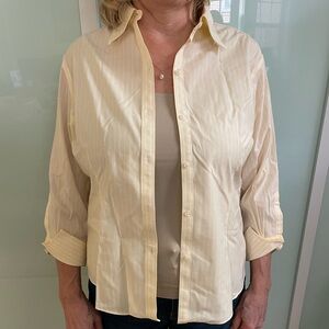 Brooks Brother Butter Pin-Stripe Button Down Shirt